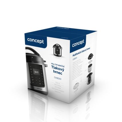 Concept CK8001 - Multifunktionaler elektrischer Schnellkochtopf 5,6 l, 1000 W/230 V, WLAN, Edelstahl