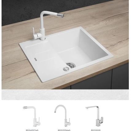 Concept DG05C45WH - Küchenspüle CUBIS 50 x 62 cm, Granit/Weiß