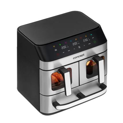 Concept FR9000 - Heißluftfritteuse PIZZA TRIO 18,5 l 2700W/230V Edelstahl/Schwarz