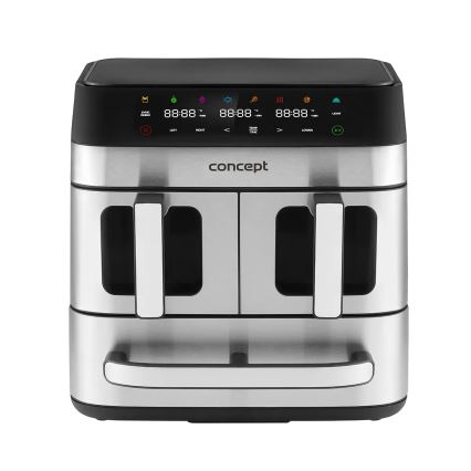 Concept FR9000 - Heißluftfritteuse PIZZA TRIO 18,5 l 2700W/230V Edelstahl/Schwarz