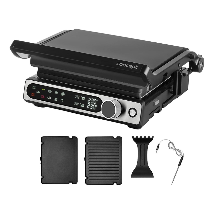 Concept ge3500 - Kontaktgrill mit Temperaturfühler 2000W/230V schwarz
