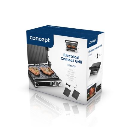 Concept ge3500 - Kontaktgrill mit Temperaturfühler 2000W/230V schwarz
