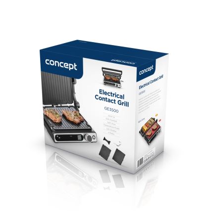 Concept ge3500 - Kontaktgrill mit Temperaturfühler 2000W/230V schwarz