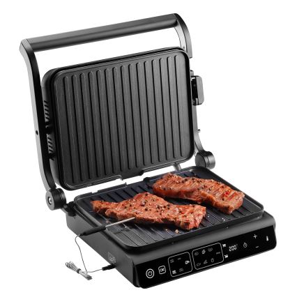 Concept ge3600 - Kontaktgrill mit Temperaturfühler GLASS 2000W/230V schwarz