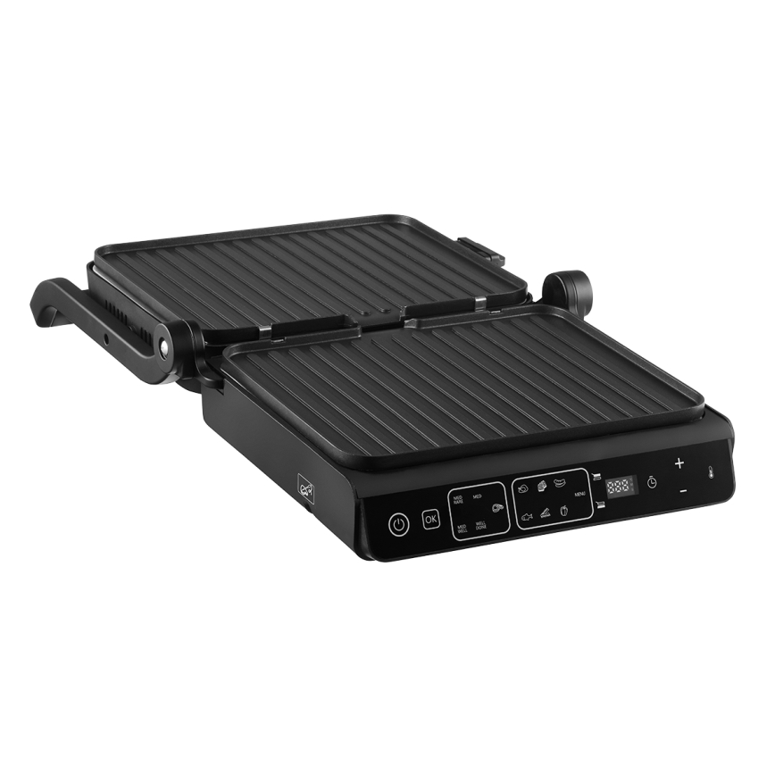 Concept ge3600 - Kontaktgrill mit Temperaturfühler GLASS 2000W/230V schwarz