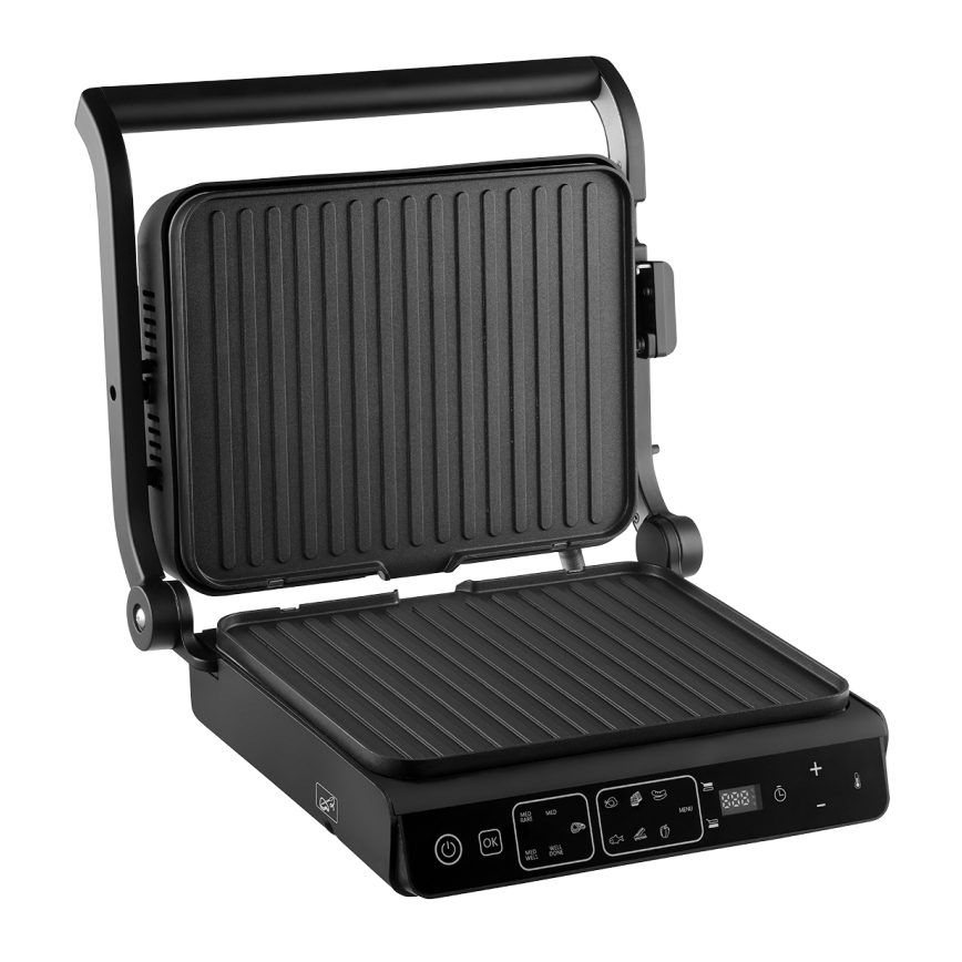 Concept ge3600 - Kontaktgrill mit Temperaturfühler GLASS 2000W/230V schwarz