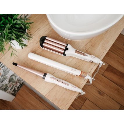 Concept KK2125 - Konischer Lockenstab GLAM STYLE 42W/230V weiß/roségold