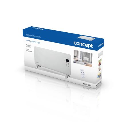 Concept KS4000 - Elektrischer Direktheizer/Konvektor 1000/2000W IP24 weiß + Fernbedienung