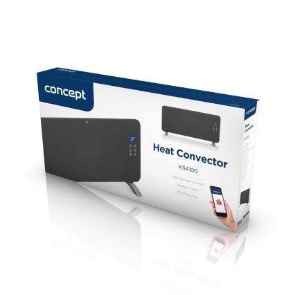 Concept KS4100 - Smarter elektrischer Direktheizer/Konvektor 1000/2000W Wi-Fi IP24 grau