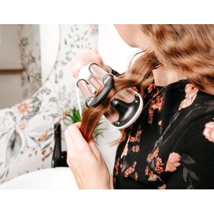 Concept KT2140 - Dreifach-Lockenstab GLAM STYLE 100W/230V weiß/roségold