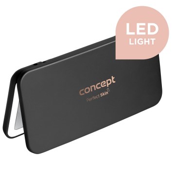 Concept KZ2020 - LED-Kosmetik-Taschenspiegel PERFECT SKIN LED/1,5 W/5 V 4500–5500 K 300 mAh schwarz