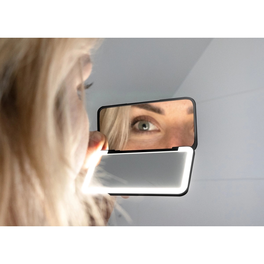 Concept KZ2020 - LED-Kosmetik-Taschenspiegel PERFECT SKIN LED/1,5 W/5 V 4500–5500 K 300 mAh schwarz