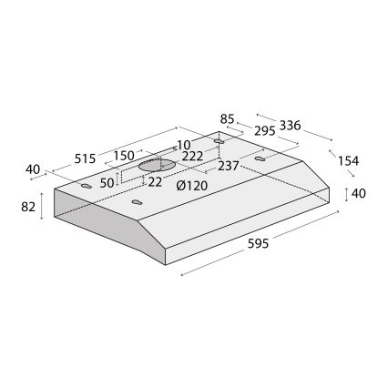Concept OPP1260bc - Unterbau-Dunstabzugshaube 59,5 cm schwarz