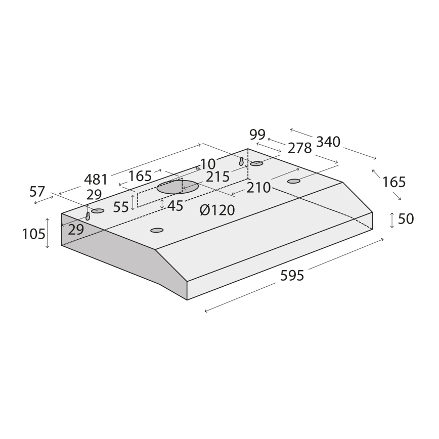 Concept OPP1360bc - Unterbau-Dunstabzugshaube 60 cm schwarz