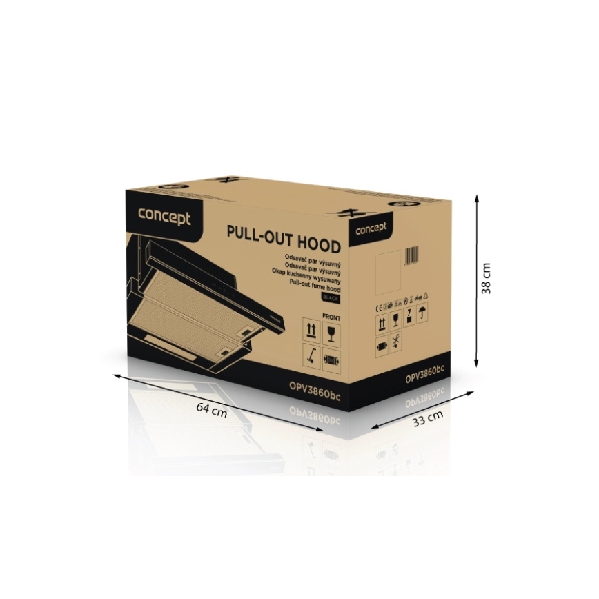 Concept OPV3860bc - 60 cm Teleskop-Dunstabzugshaube, schwarz