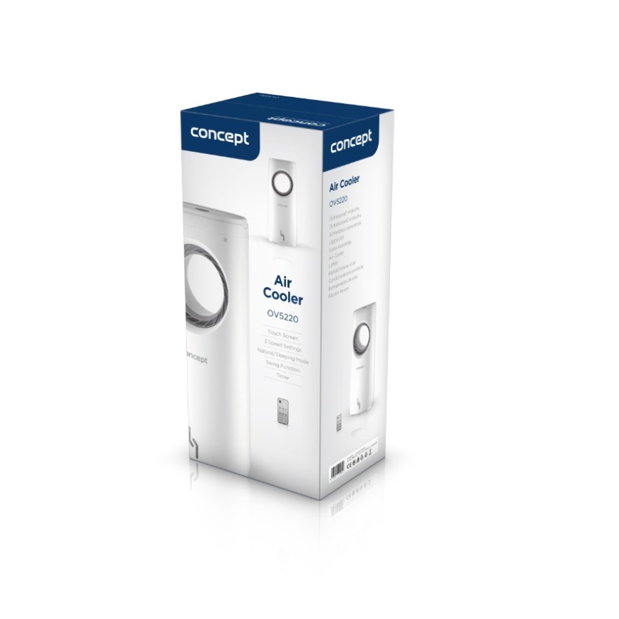Concept OV5220 - Multifunktionaler mobiler Luftkühler 4-in-1 5 l 80 W/230 V weiß + Fernbedienung