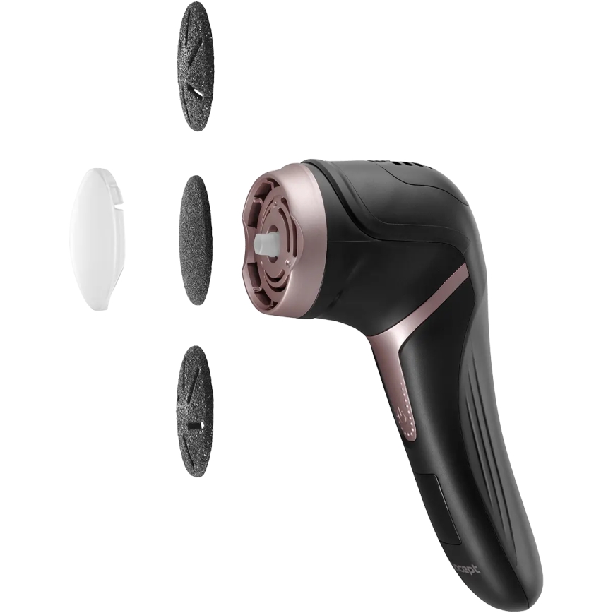 Concept PN3020 - Elektrischer Hornhautentferner für die Fersen PERFECT SKIN 5V 1200 mAh IPX6 schwarz/roségold