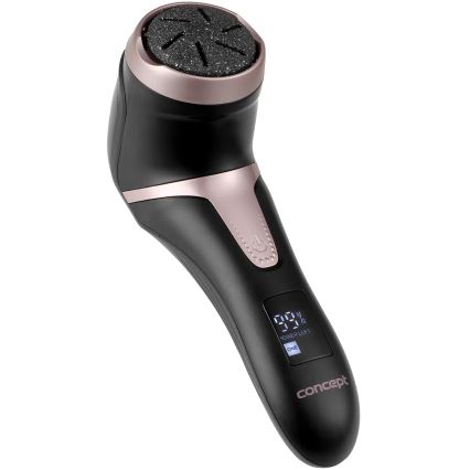 Concept PN3020 - Elektrischer Hornhautentferner für die Fersen PERFECT SKIN 5V 1200 mAh IPX6 schwarz/roségold