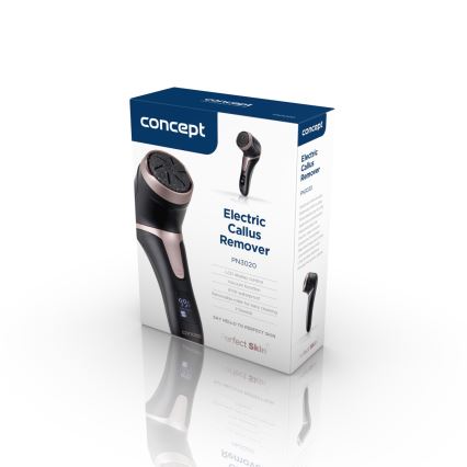 Concept PN3020 - Elektrischer Hornhautentferner für die Fersen PERFECT SKIN 5V 1200 mAh IPX6 schwarz/roségold