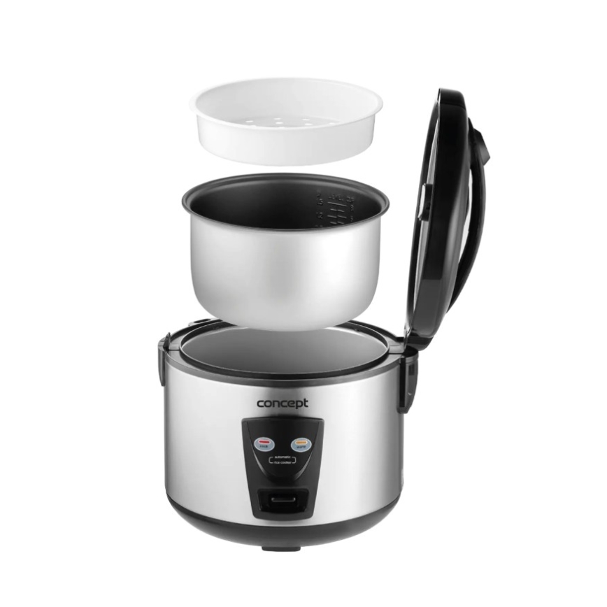 Concept RE2020 - Reiskocher 2-in-1, 650 W/230 V, 1,5 l, Edelstahl/Schwarz