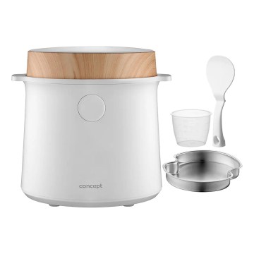 Concept RE3030 - Digitaler Reiskocher 2-in-1 380W/230V 1,5 l weiß/Holzdekor
