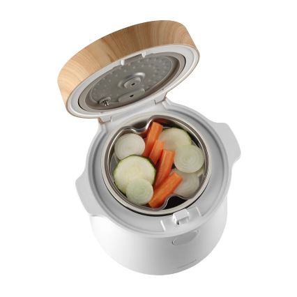 Concept RE3030 - Digitaler Reiskocher 2-in-1 380W/230V 1,5 l weiß/Holzdekor