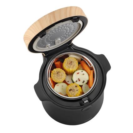 Concept RE4040 - Digitaler Reiskocher 2-in-1 450W/230V 2 l schwarz/Holzdekor