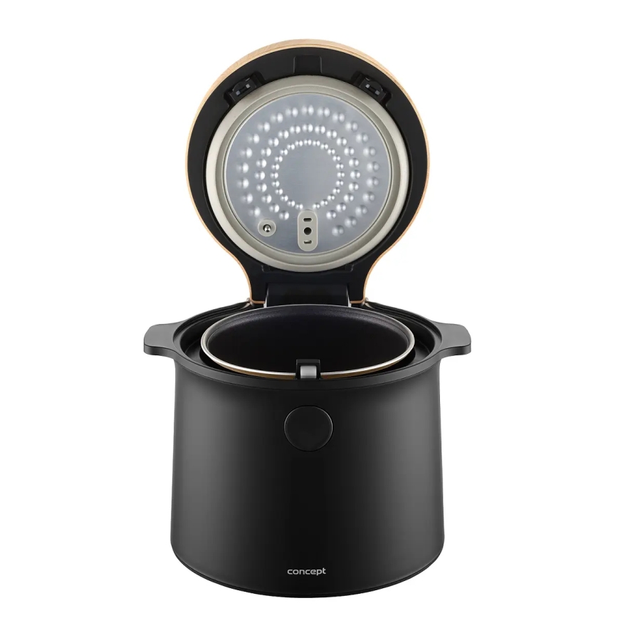 Concept RE4040 - Digitaler Reiskocher 2-in-1 450W/230V 2 l schwarz/Holzdekor