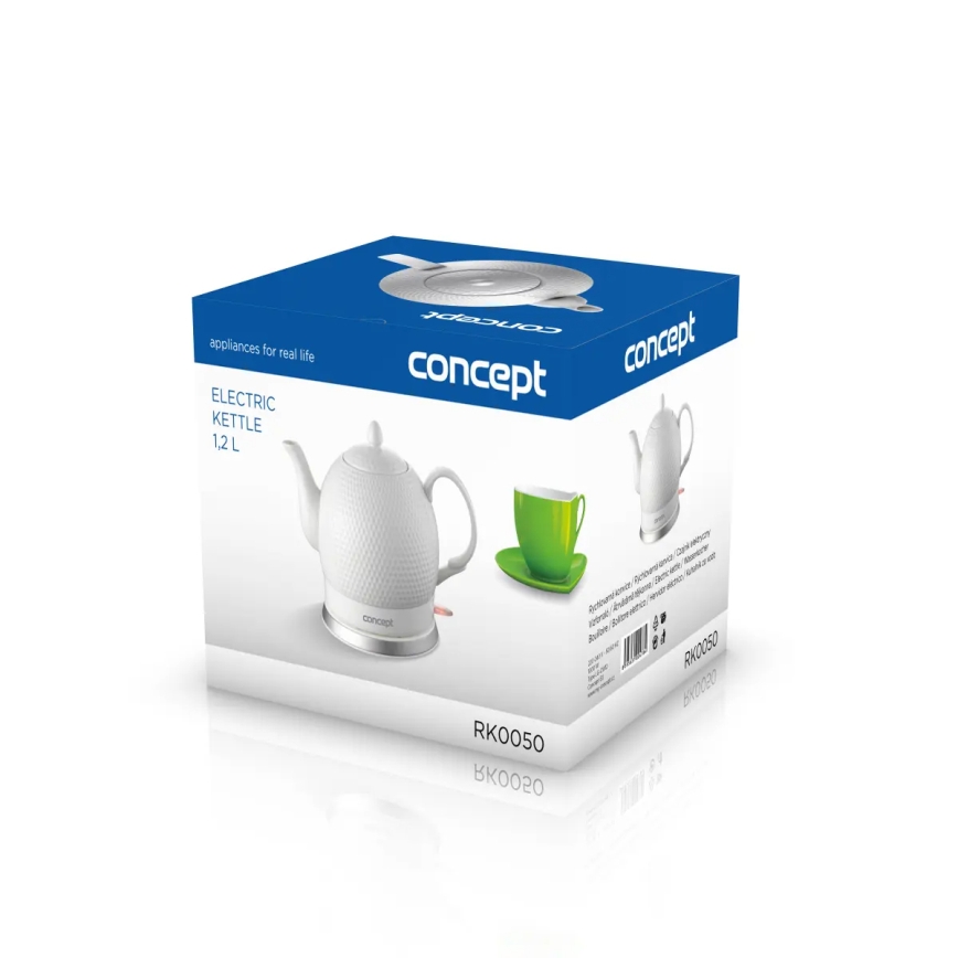Concept RK0050 - Schnellkochender Wasserkocher 1,2 l 1000W/230V weiß/Keramik