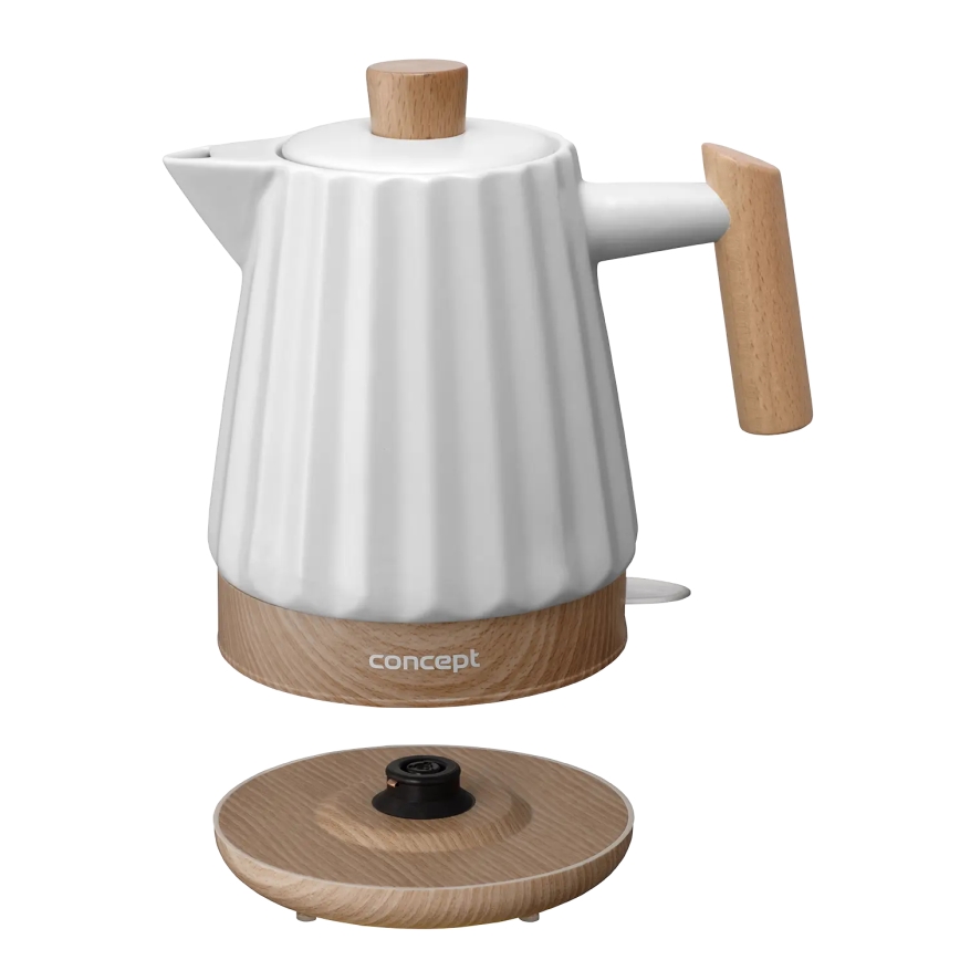 Concept RK0090 - Wasserkocher 1,5 l 1500 W/230 V weiß/Holzdekor/Keramik