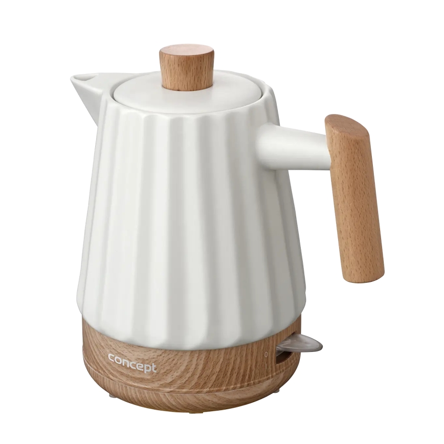Concept RK0090 - Wasserkocher 1,5 l 1500 W/230 V weiß/Holzdekor/Keramik