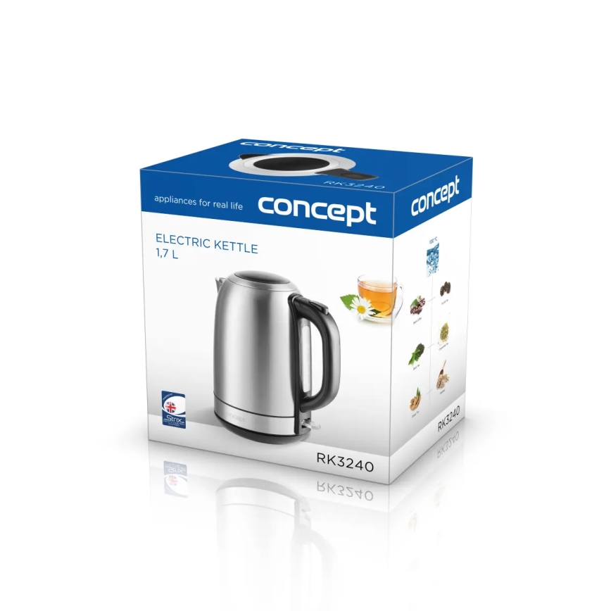 Concept RK3240 - Elektrischer Wasserkocher 1,7 l 2200W/230V Edelstahl