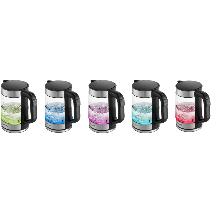 Concept RK4067 - Schnellkochender Wasserkocher mit Temperaturregelung 1,7 l 2200W/230V Edelstahl