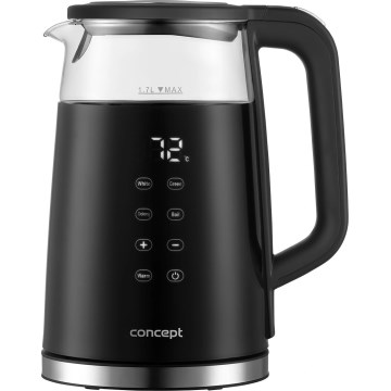 Concept RK4100 - Schnellkochender Wasserkocher mit Temperaturregelung, 1,7 l, 2200 W/230 V, schwarz