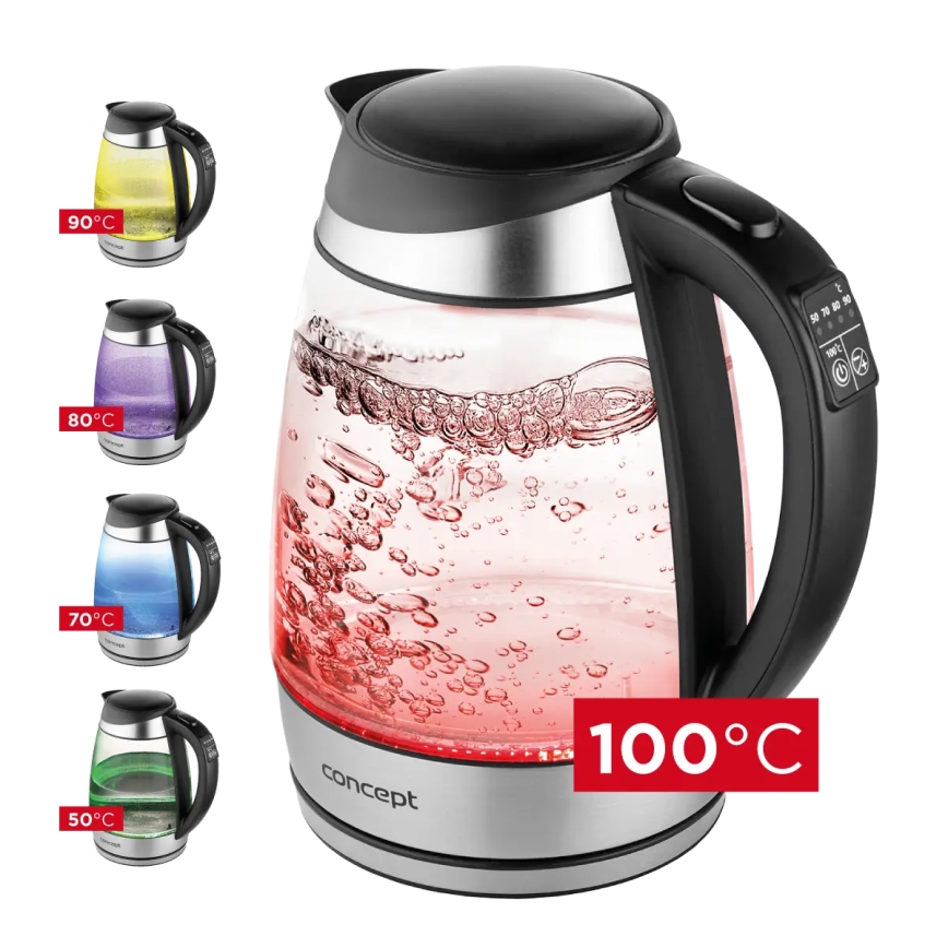 Concept RK4120 - Wasserkocher mit Temperaturregelung 1,7 l 2200W/230V Edelstahl