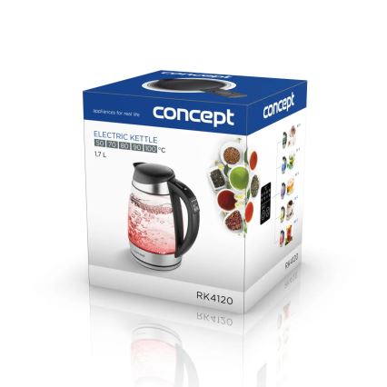 Concept RK4120 - Wasserkocher mit Temperaturregelung 1,7 l 2200W/230V Edelstahl