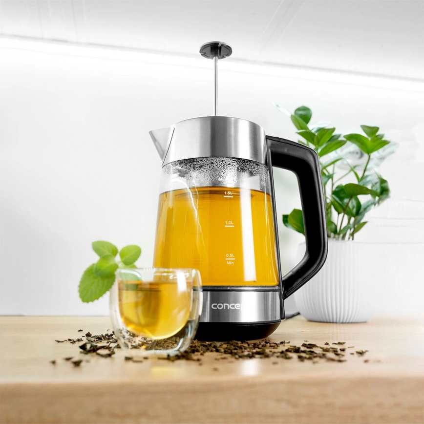Concept RK4190 - Wasserkocher mit Temperaturregelung und Sieb 1,7 l 2200W/230V Edelstahl