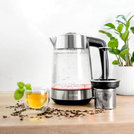 Concept RK4190 - Wasserkocher mit Temperaturregelung und Sieb 1,7 l 2200W/230V Edelstahl
