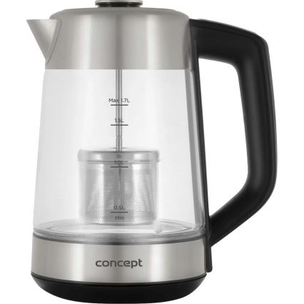Concept RK4190 - Wasserkocher mit Temperaturregelung und Sieb 1,7 l 2200W/230V Edelstahl