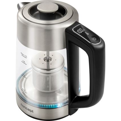 Concept RK4190 - Wasserkocher mit Temperaturregelung und Sieb 1,7 l 2200W/230V Edelstahl