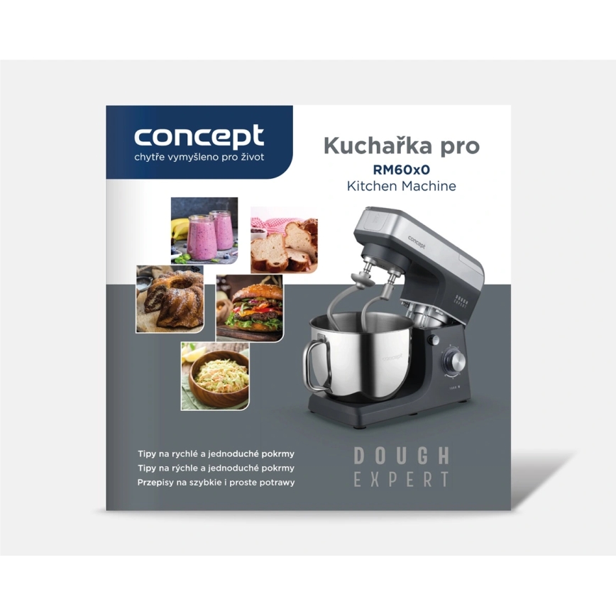 Concept RM6010 - Küchenmaschine mit Planetenrührwerk DOUGH EXPERT 1900W/230V Anthrazit/Edelstahl