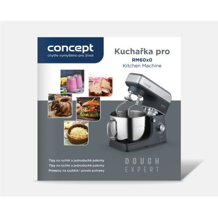 Concept RM6010 - Planetarische Küchenmaschine DOUGH EXPERT, 1900 W / 230 V, Anthrazit/Edelstahl