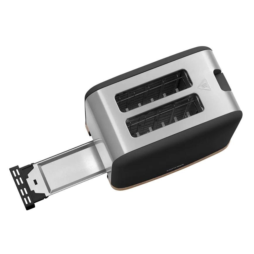 Concept TE2016 - Toaster mit zwei Schlitzen und Brötchenaufsatz 930W/230V schwarz