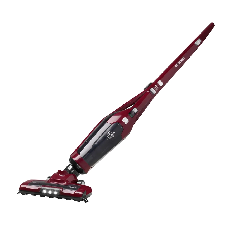 Concept VP4136 - Kabelloser 2-in-1-Stielstaubsauger, 100 W / 22,2 V, 2200 mAh, Rot