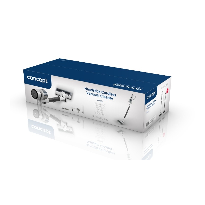 Concept VP6125 - 2-in-1 Stiel- und Handstaubsauger ICONIC Comfort Telescope 400W/29,6V 2000 mAh Weiß