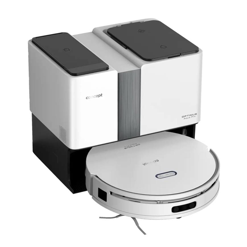 Concept VR4050 - Smarter 2-in-1 Saug- und Wischroboter OPTIMUS AQUA PRO LASER 3D, 600 W / 230 V, 5200 mAh, Wi‑Fi, weiß