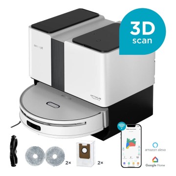Concept VR4050 - Smarter 2-in-1 Saug- und Wischroboter OPTIMUS AQUA PRO LASER 3D, 600 W / 230 V, 5200 mAh, Wi‑Fi, weiß