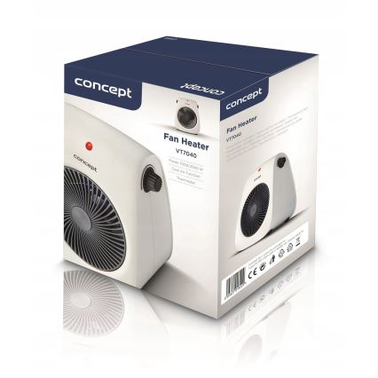 Concept vt7040 - Ventilator mit Heizelement 1000/2000W/230V weiß