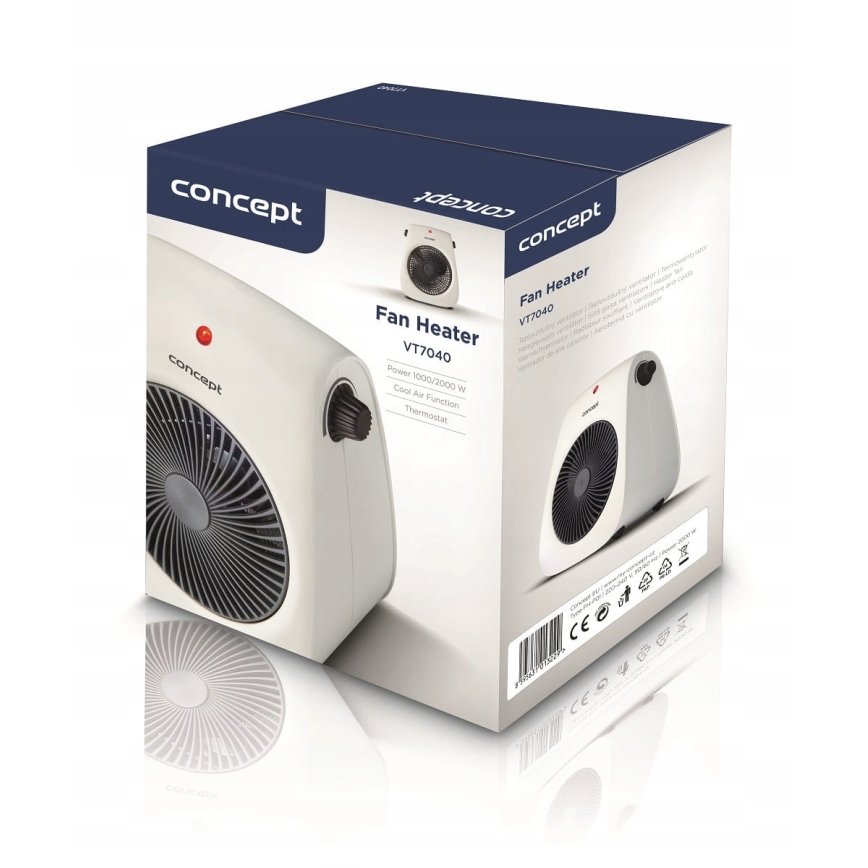 Concept vt7040 - Ventilator mit Heizelement 1000/2000W/230V weiß