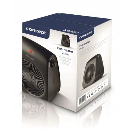 Concept vt7041 - Heizlüfter 1000/2000 W/230 V, schwarz